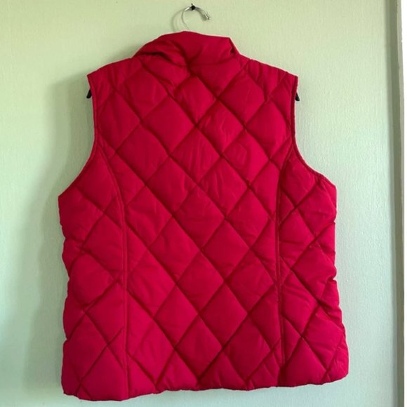 Lands End red down puffer vest size L - Picture 2 of 4